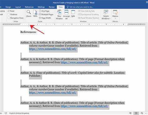Как да направите висящ отстъп в Microsoft Word