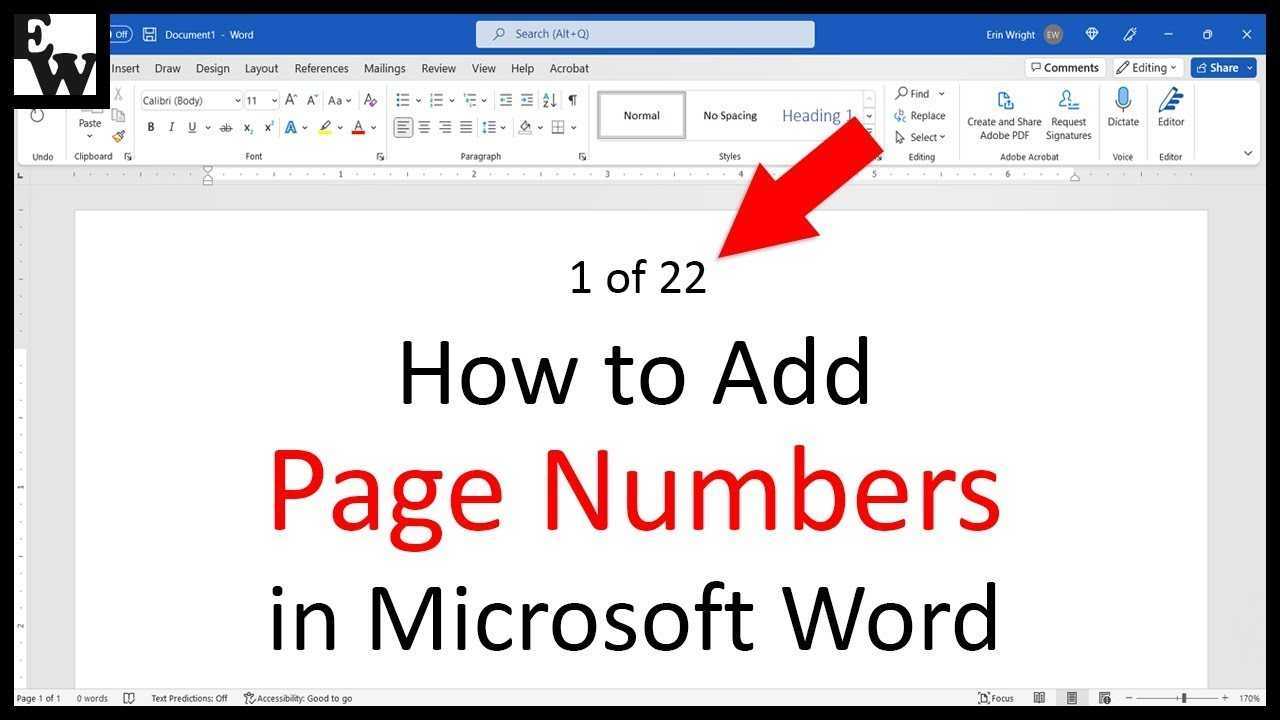 Jak přidat čísla stránek v aplikaci Microsoft Word