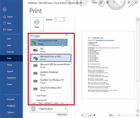 Как да печатате в Microsoft Word
