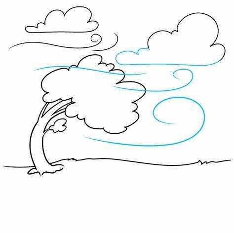 Како нацртати налет ветра