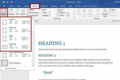 如何更改 Microsoft Word 中的页边距