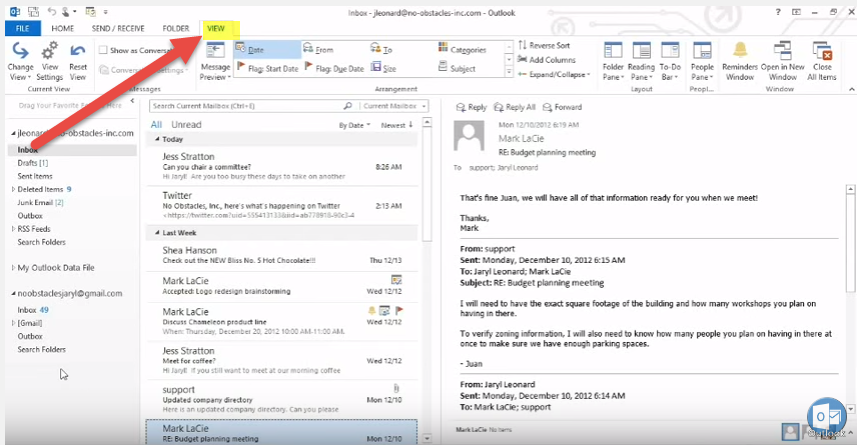 A Microsoft Outlook testreszabása