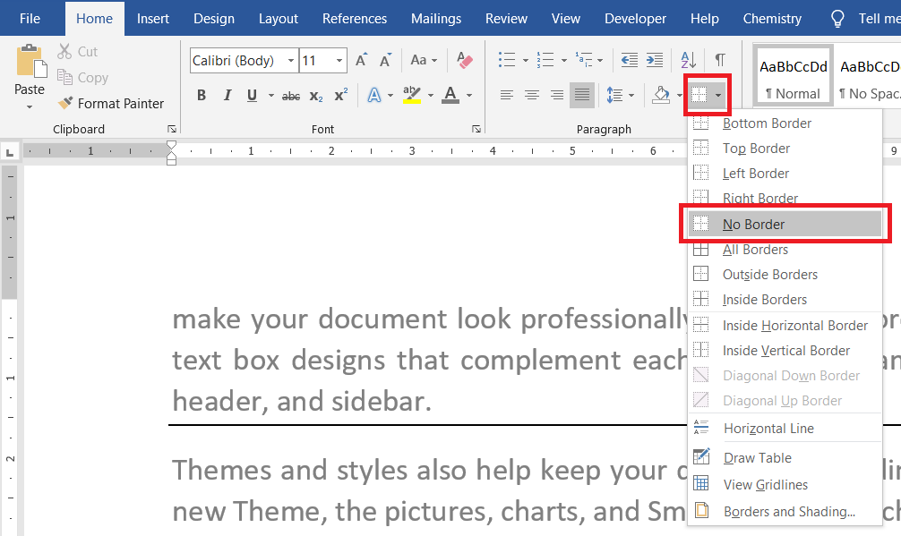 Kuinka päästä eroon viivoista Microsoft Wordissa