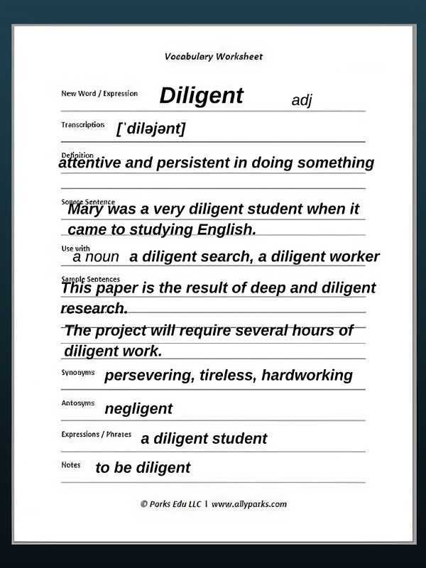 Jak używać Diligent w zdaniu