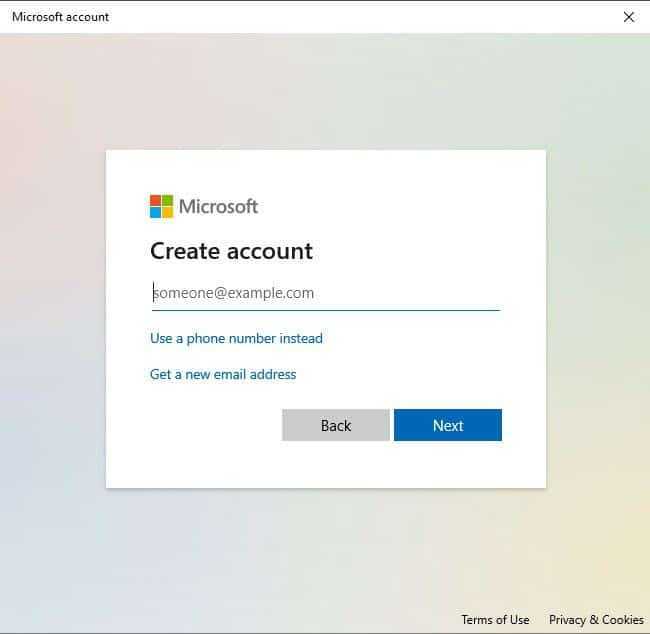 Cómo crear una cuenta de Microsoft usando Gmail