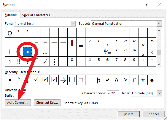 Sådan sætter du en DOT mellem ord i Microsoft Word