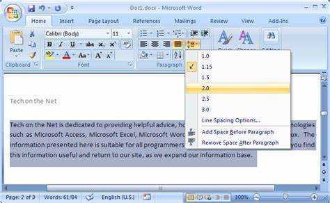 Jak podwoić spację w programie Microsoft Word