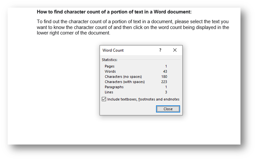 Kako šteti znake v programu Microsoft Word