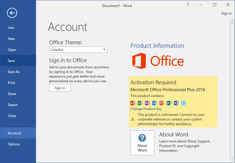 Cum se activează Microsoft Office